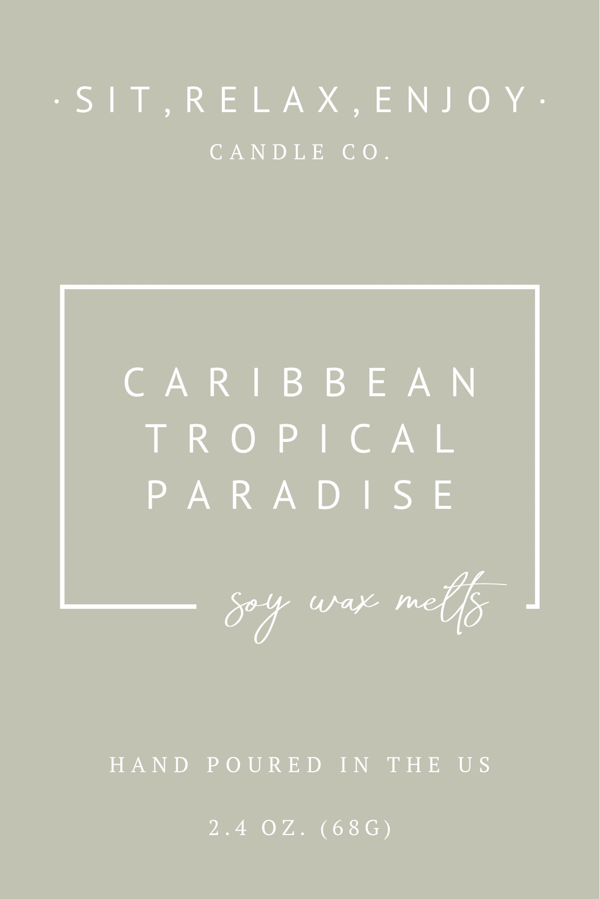 CARIBBEAN TROPICAL PARADISE - HEART SHAPED SOY WAX MELT