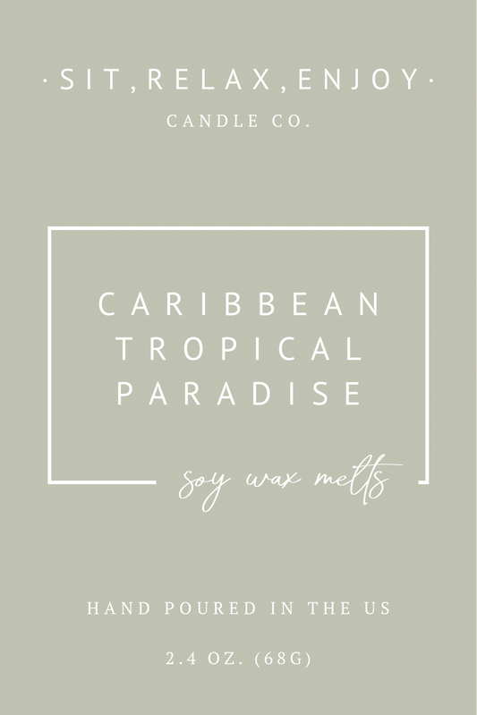 CARIBBEAN TROPICAL PARADISE - HEART SHAPED SOY WAX MELT
